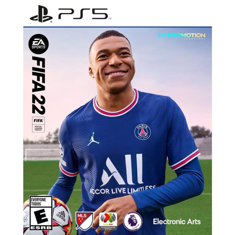 FIFA 22 PS5 cover with soccer player.