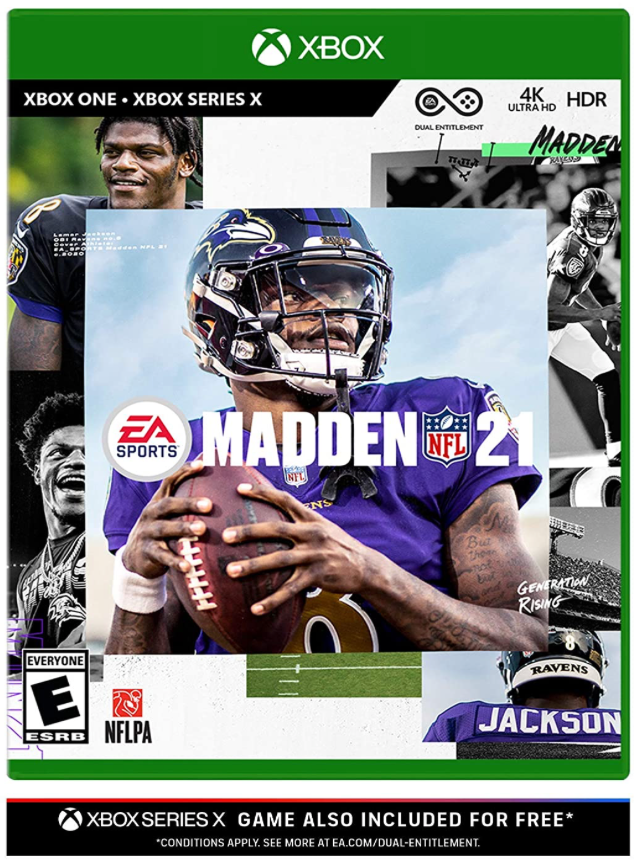 Madden NFL 21 Xbox game cover.