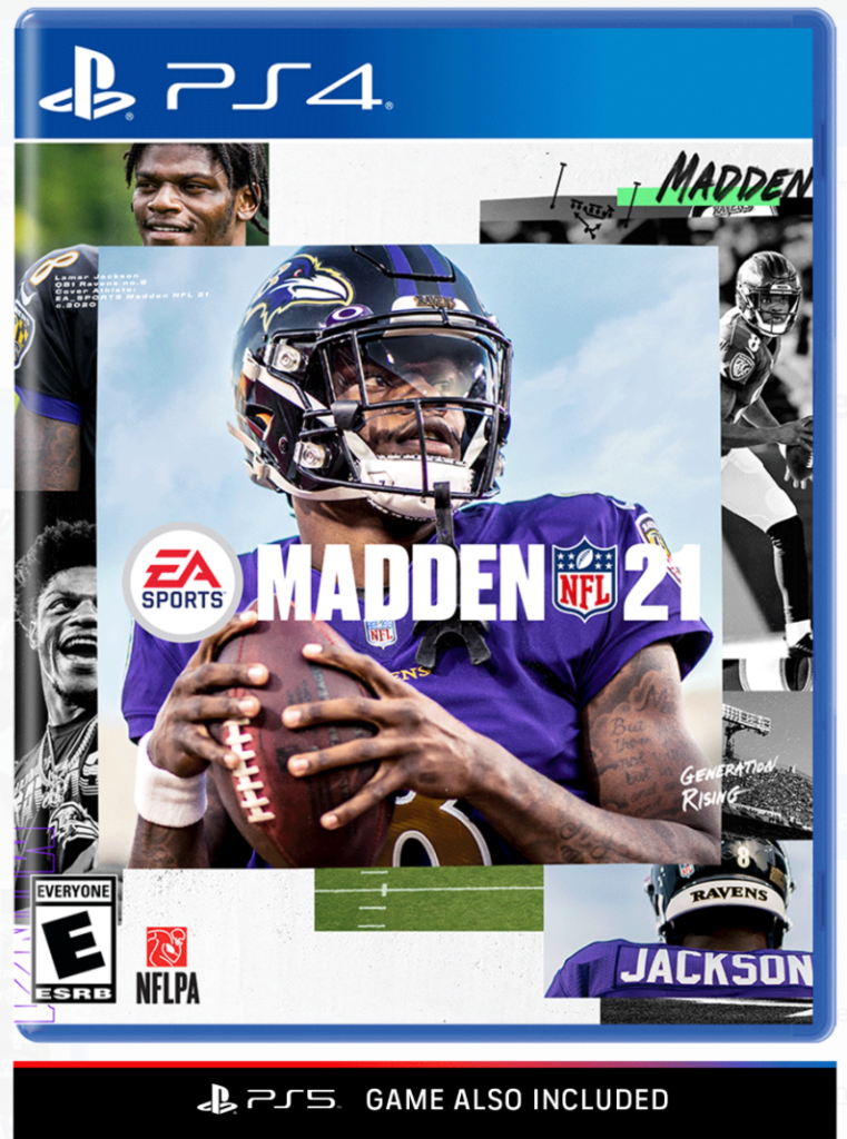 Madden NFL 21 PS4 cover art.