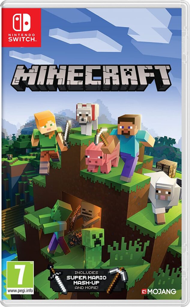 Minecraft Nintendo Switch cover with characters.